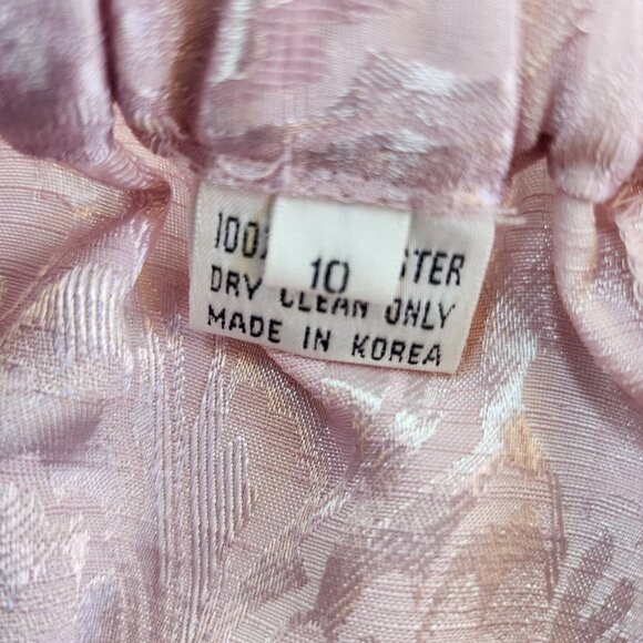 Vintage 2pc Skirt Top In the Mood 10 Pink Floral Lace Boho Fairy Wedding Mother - Picture 12 of 16